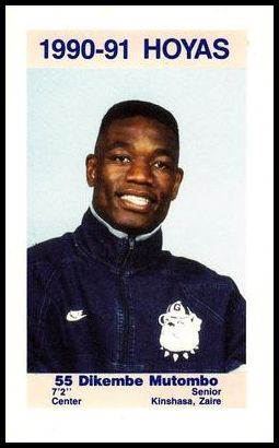 1990-91 Georgetown Hoyas 7 Dikembe Mutombo